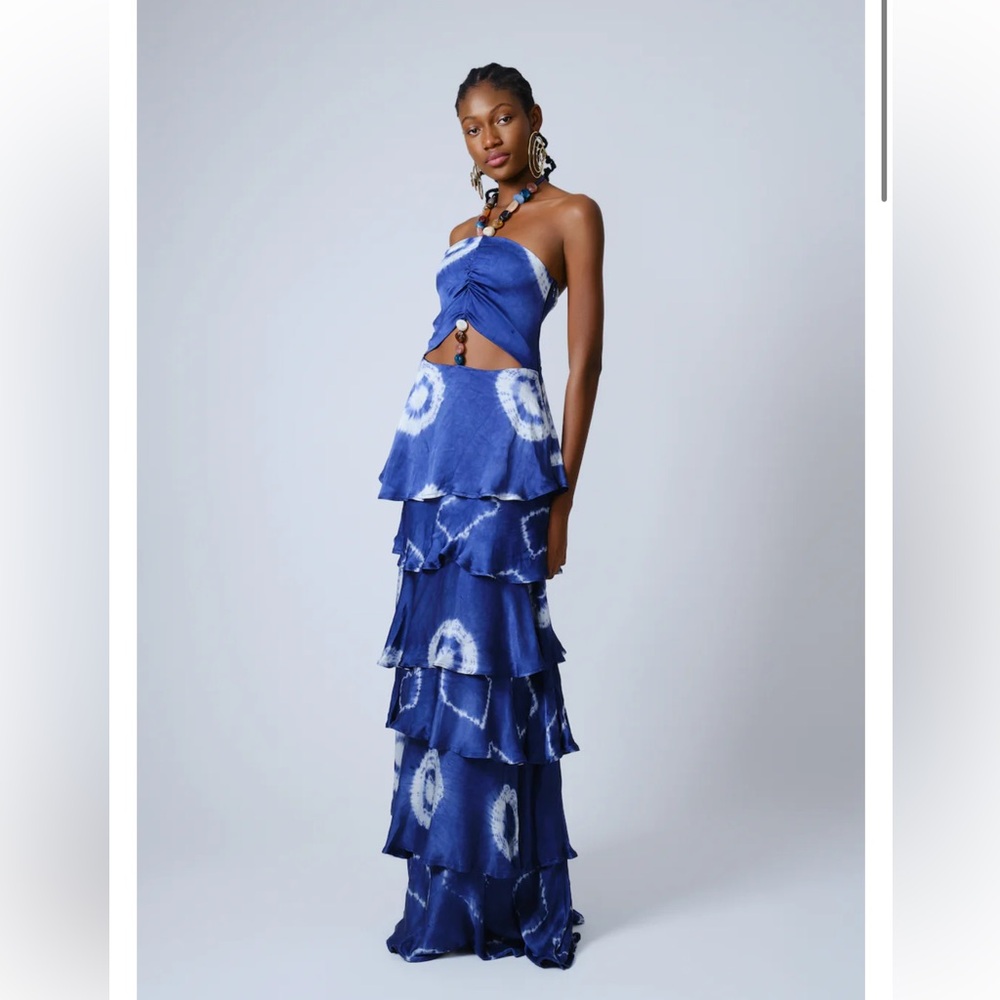 KILENTAR - Ire Cut-Out Halter Neck Maxi Dress - size XS - worn once